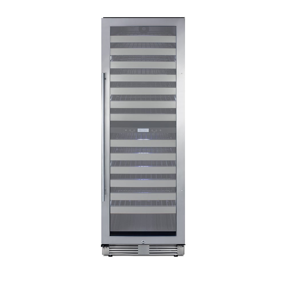 Summit SWCP2163CSS 23 1/2" One Section Wine Cooler w/ (2) Zones - 163 Bottle Capacity, 115v