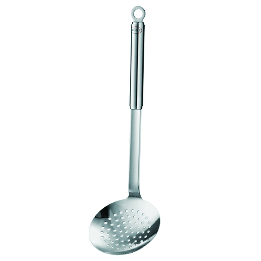 Rosle 14.4" Perforated Skimmer w/ Round Handle, 4.7" Round, Stainless (10652)