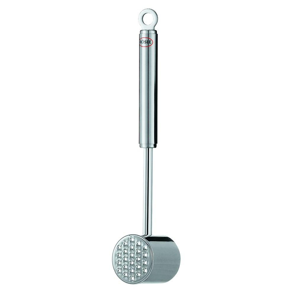 Rosle 11" Two-Sided Meat Hammer w/ Flattening & Tenderizing, Round Handle, Stainless (12820)