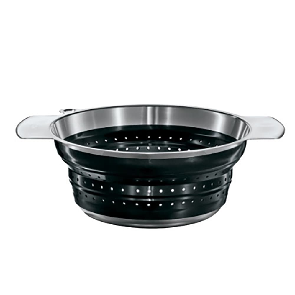 Rosle 9.4-in Collapsible Colander, Stainless Steel, Black (16124)
