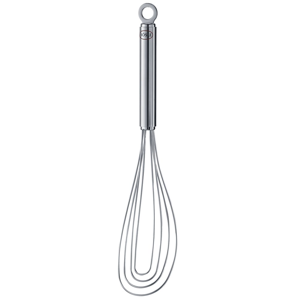 Rosle 10.6" Flat Whisk w/ Round Handle & 8 Wires, Stainless (95652)