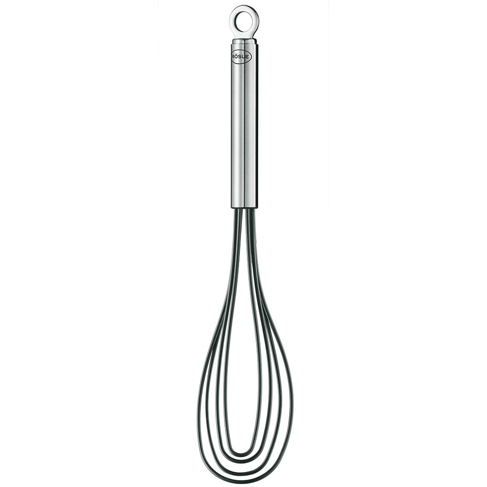 Rosle 10.6" Silicone Flat Whisk w/ Round Handle & 8-Wires, Stainless (95656)