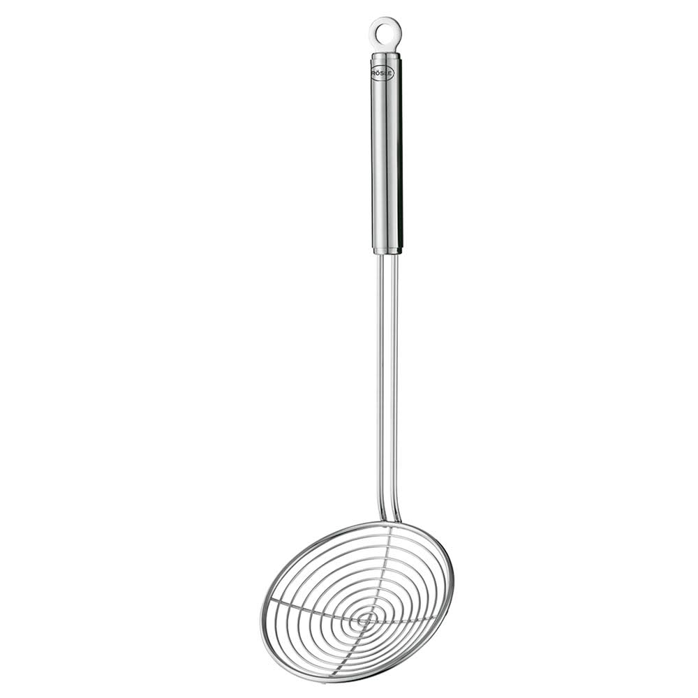 Rosle 15.2" Skimmer w/ Round Handle & Wire Mesh, 4.7" Round, Stainless (95681)
