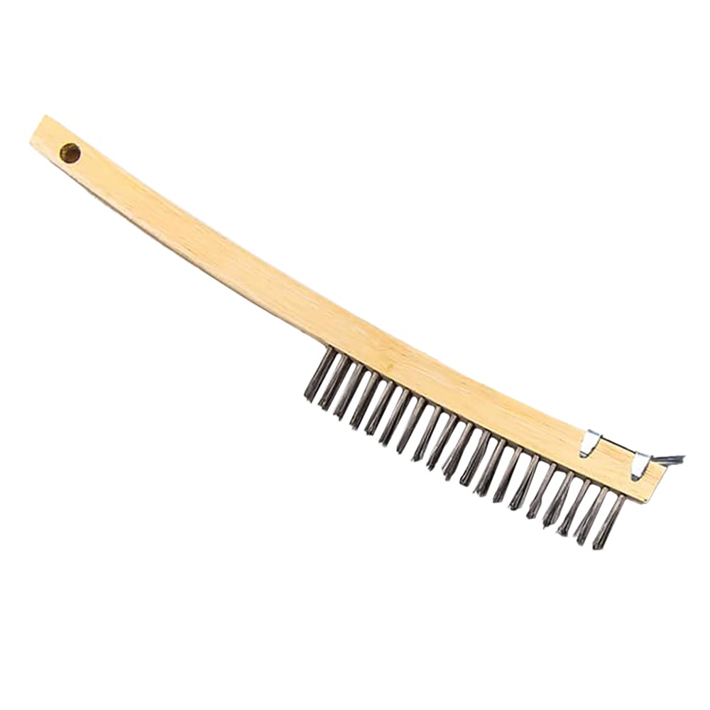 American Metalcraft 1347 Wire Brush w/ Handle & Tempered Tufts, Steel/Wood