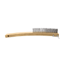 American Metalcraft 1347 Wire Brush w/ Handle & Tempered Tufts, Steel/Wood thumbnail 2