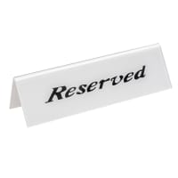 American Metalcraft 2600 "Reserved" Table Tent Sign - 2" x 6", White/Black thumbnail 4