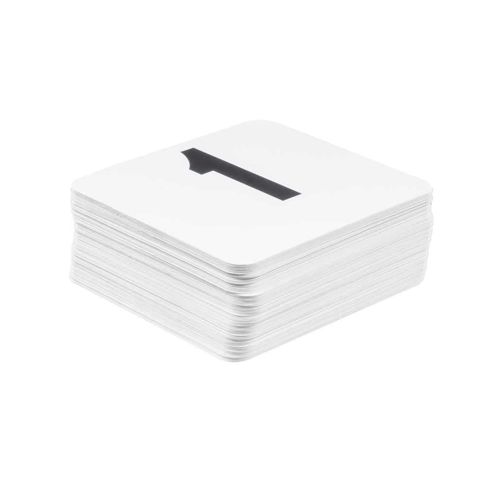 American Metalcraft 4100-CARDS Tabletop Number Cards - #1 100, 4" x 4", White/Black