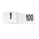 American Metalcraft 4100-CARDS Tabletop Number Cards - #1 100, 4" x 4", White/Black thumbnail 2