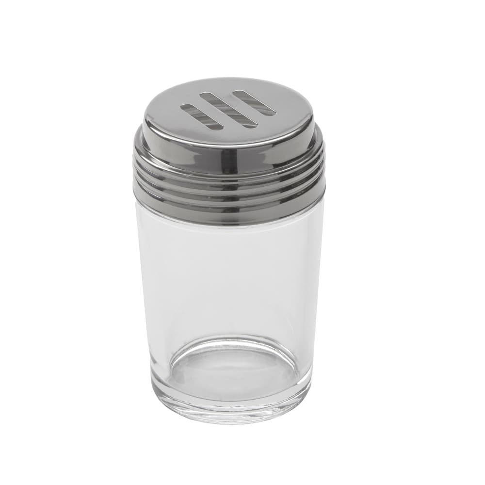 American Metalcraft 4406 6 oz Cheese Shaker w/ Stainless Steel Lid - Glass, Clear