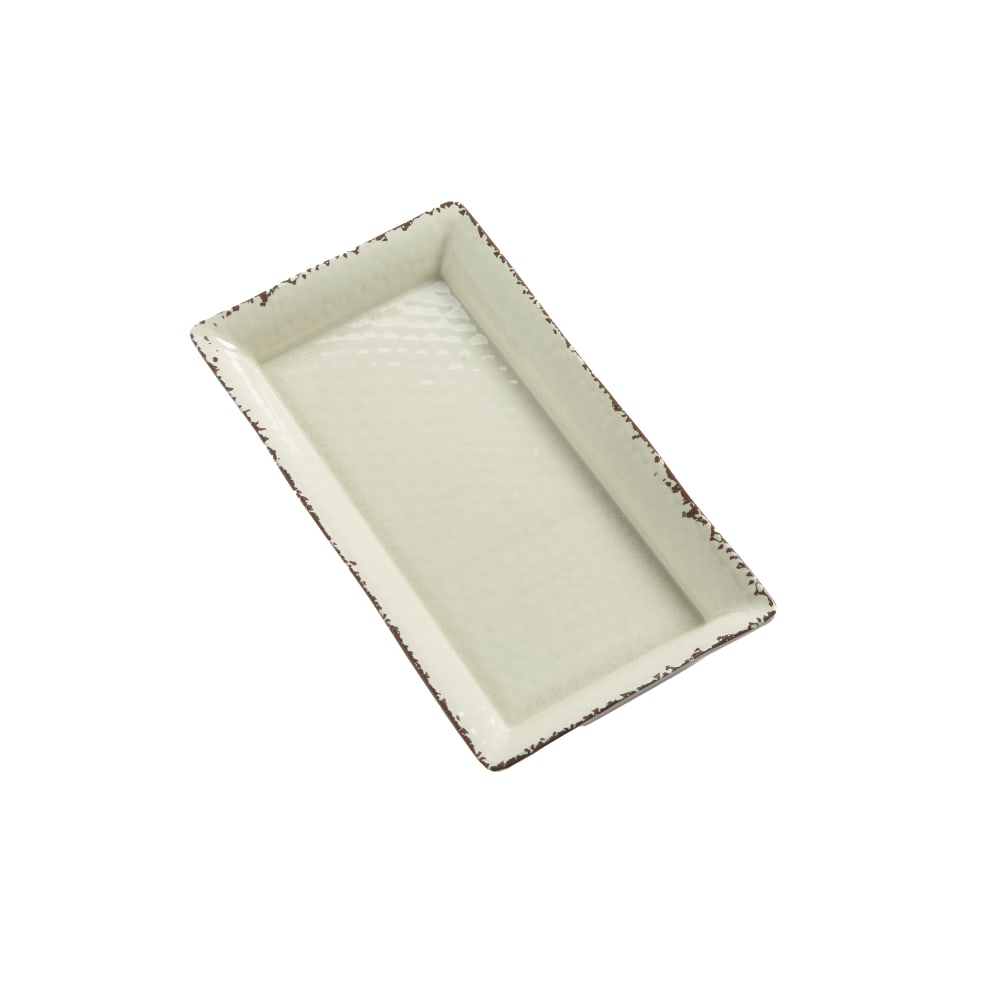 American Metalcraft AWMEL19 14" x 7 1/2" Rectangular Platter - Melamine, Antique White