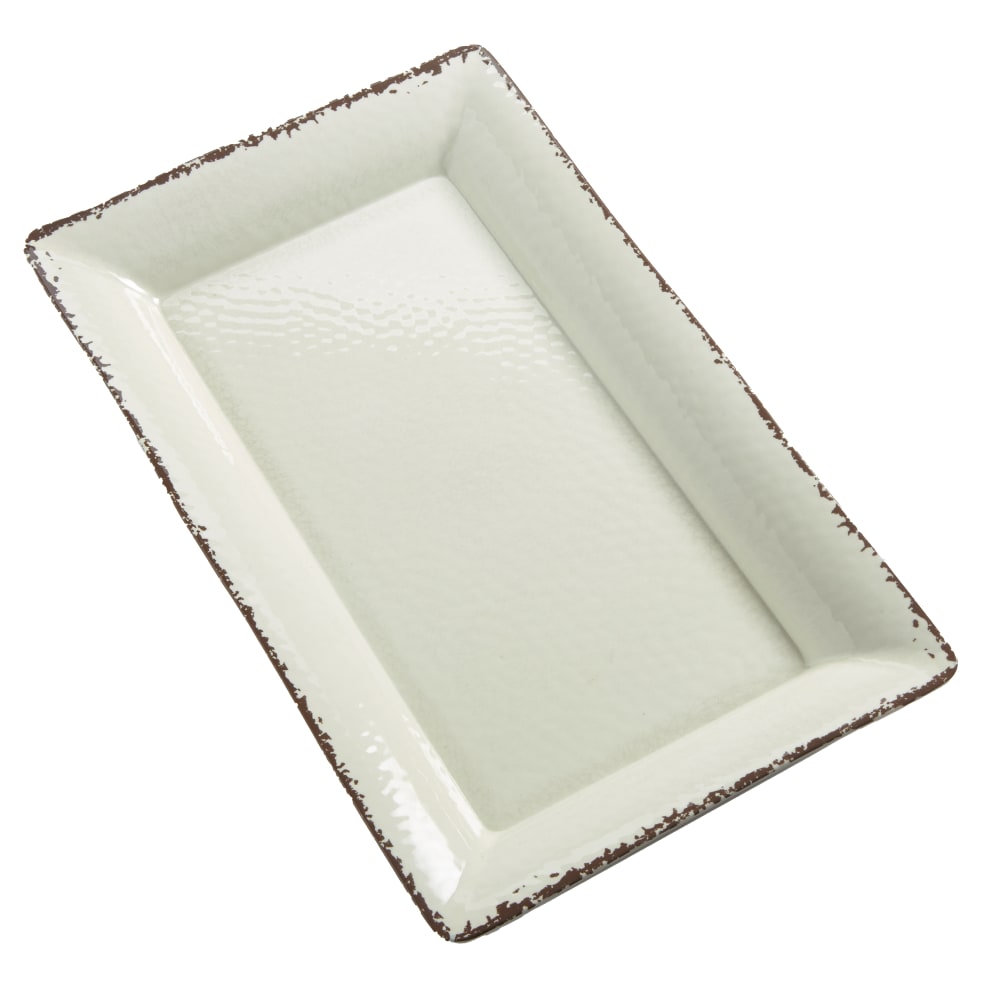 American Metalcraft AWMEL21 21" x 13" Rectangular Platter - Melamine, Antique White