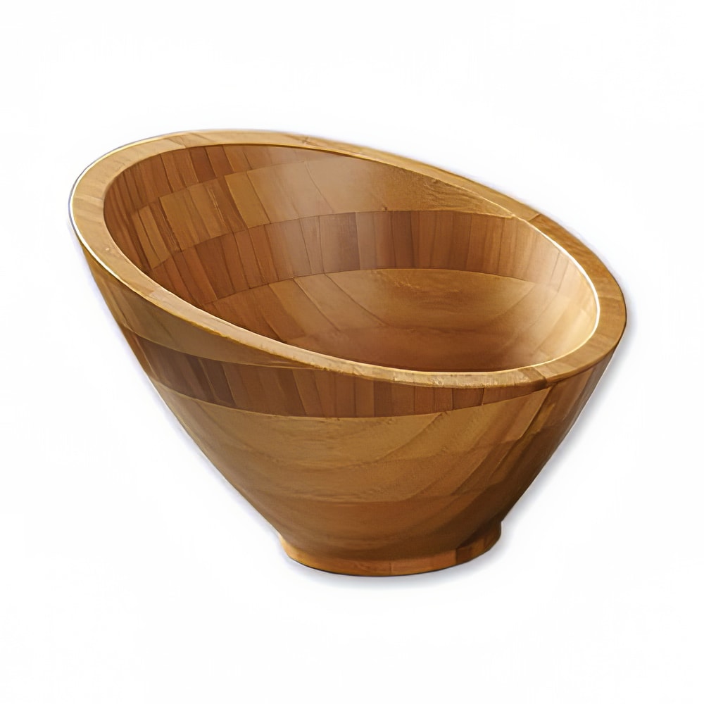 American Metalcraft BAMSL92 48 oz Round Angled Bowl, Bamboo
