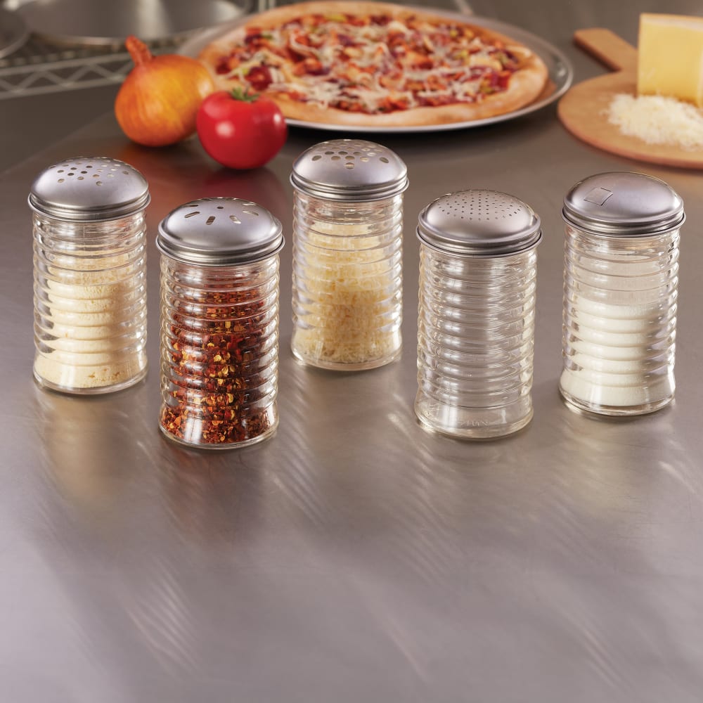 American Metalcraft BEE312 Cheese Shaker w/ 12 oz Capacity & Top, Glass/Stainless