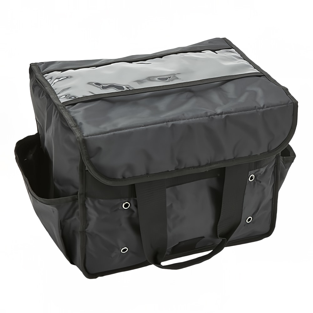 American Metalcraft BLSB1512 Sandwich Delivery Bag w/ (2) Side Pockets - Nylon, Black