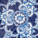 American Metalcraft BLUP11 11" Round Melamine Dinner Plate, Blue/White thumbnail 5