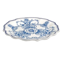 American Metalcraft BLUP11 11" Round Melamine Dinner Plate, Blue/White thumbnail 7