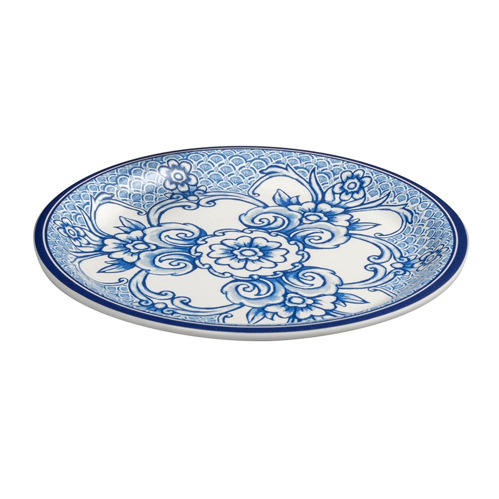 American Metalcraft BLUP6 6 1/2" Round Melamine Bread & Butter Plate, Blue/White