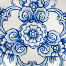 American Metalcraft BLUP8 8 3/4" Round Melamine Salad Plate, Blue/White thumbnail 4