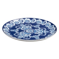 American Metalcraft BLUP8 8 3/4" Round Melamine Salad Plate, Blue/White thumbnail 7