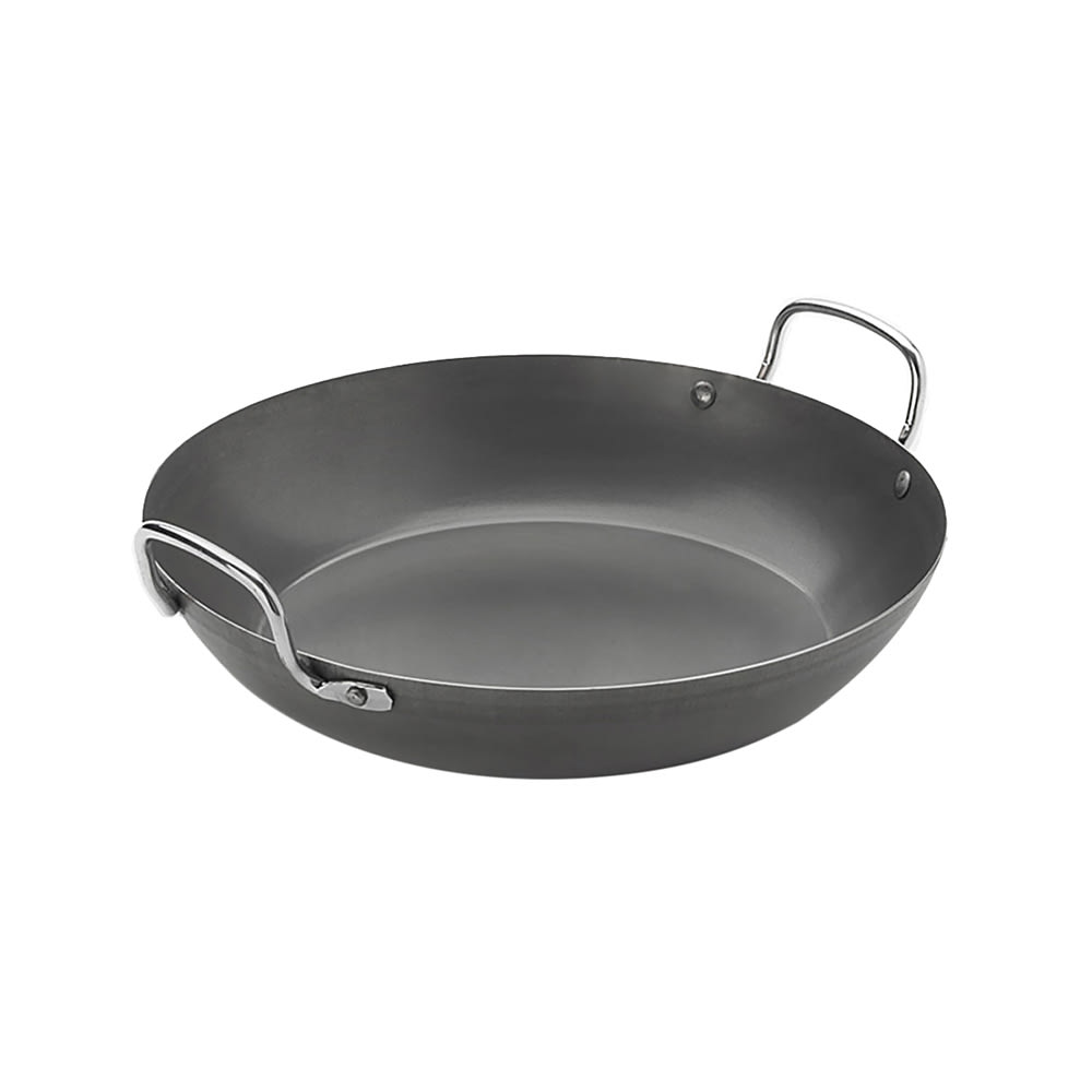 American Metalcraft BSPP12 14 1/5" Black Steel Paella Pan