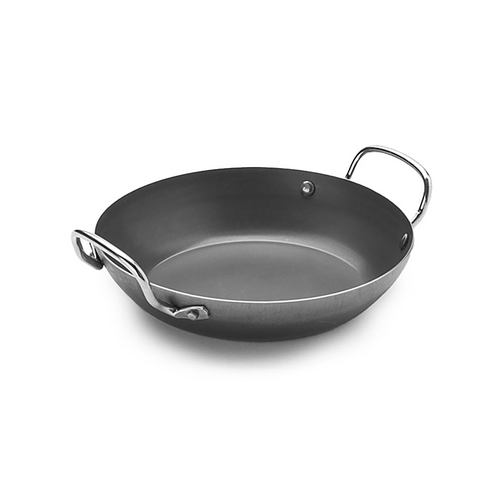 American Metalcraft BSPP8 9 1/2" Black Steel Paella Pan