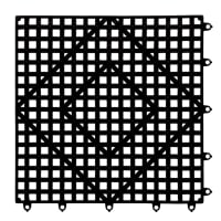 American Metalcraft BT12X12 12" Square Interlocking Bar Mat - Vinyl, Black thumbnail 2