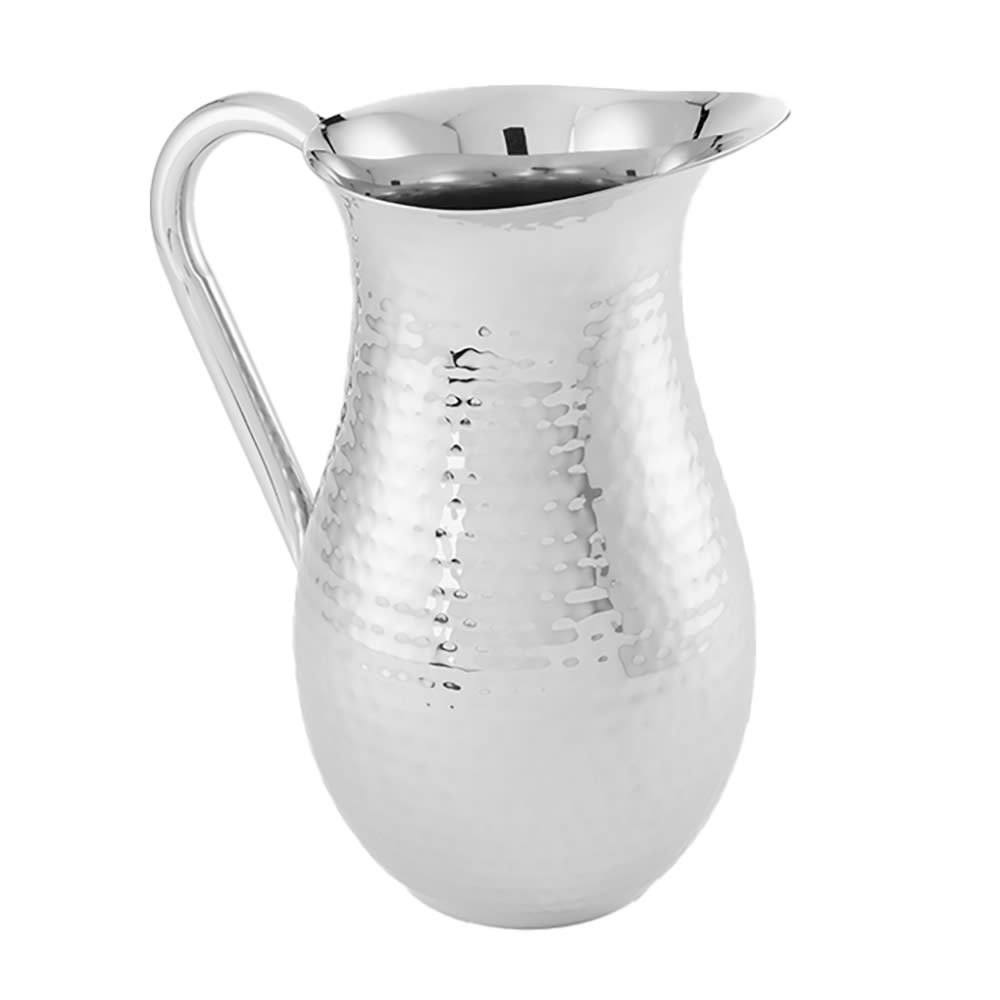 American Metalcraft BWPH84 84 oz Stainless Steel Bell Pitcher w/ Ice Guard, Hammered Finish