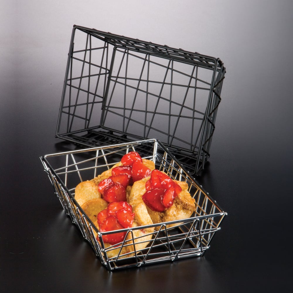 American Metalcraft BZZ59C 6" Rectangular Zorro Basket, Chrome