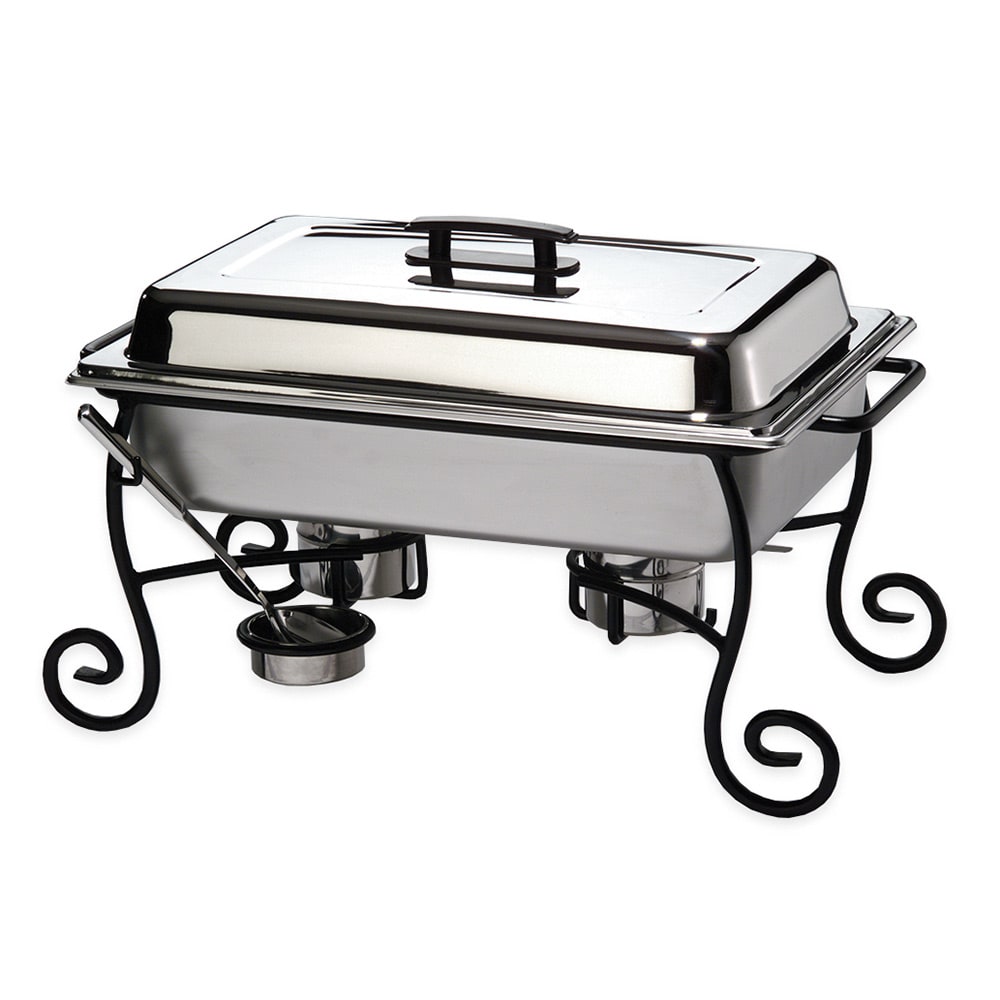 American Metalcraft CF1 Chafer Frame & Cup w/ Side Handle, Black/Wrought Iron