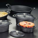 American Metalcraft CIPOV745 Oval Baking Dish w/ 23 1/2 oz Capacity & Handle/Lid, Cast Iron thumbnail 2