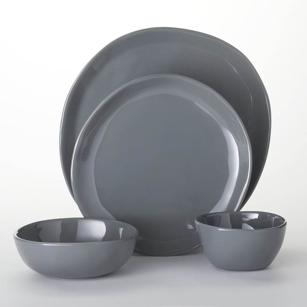 American Metalcraft CIPSST 4 Piece Melamine Individual Place Setting, Storm