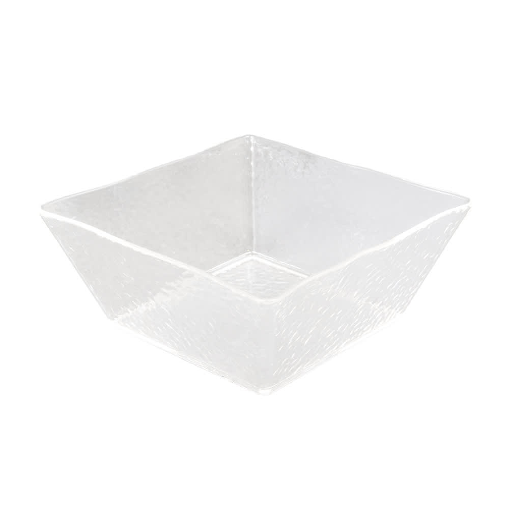 American Metalcraft CRGSQ94 9 1/2" Square Rain Bowl, 125 oz, Styrene, Clear