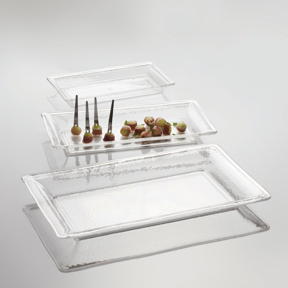 American Metalcraft CRGT19 14 1/4" x 7 1/2" Rectangular Rain Tray - Styrene, Clear