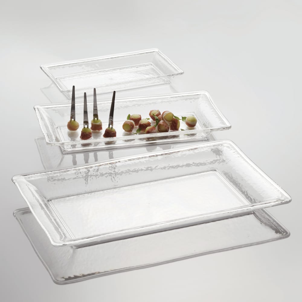 American Metalcraft CRGT21 21" x 13" Rectangular Rain Tray - Styrene, Clear