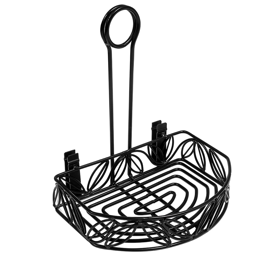 American Metalcraft CRL86 Half-Moon Condiment Caddy - Wrought Iron, Black