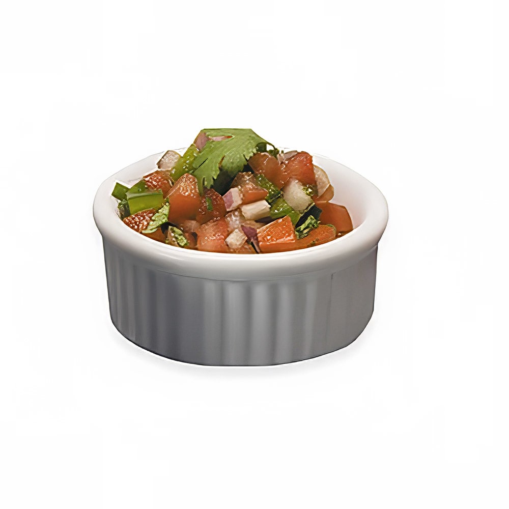 American Metalcraft CRMK2 2 oz Fluted Ramekin - Ceramic/White