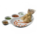 American Metalcraft CSP4 12 1/4" Oval Impression Plate w/ 4 Compartment Sauce Cup, Porcelain thumbnail 2