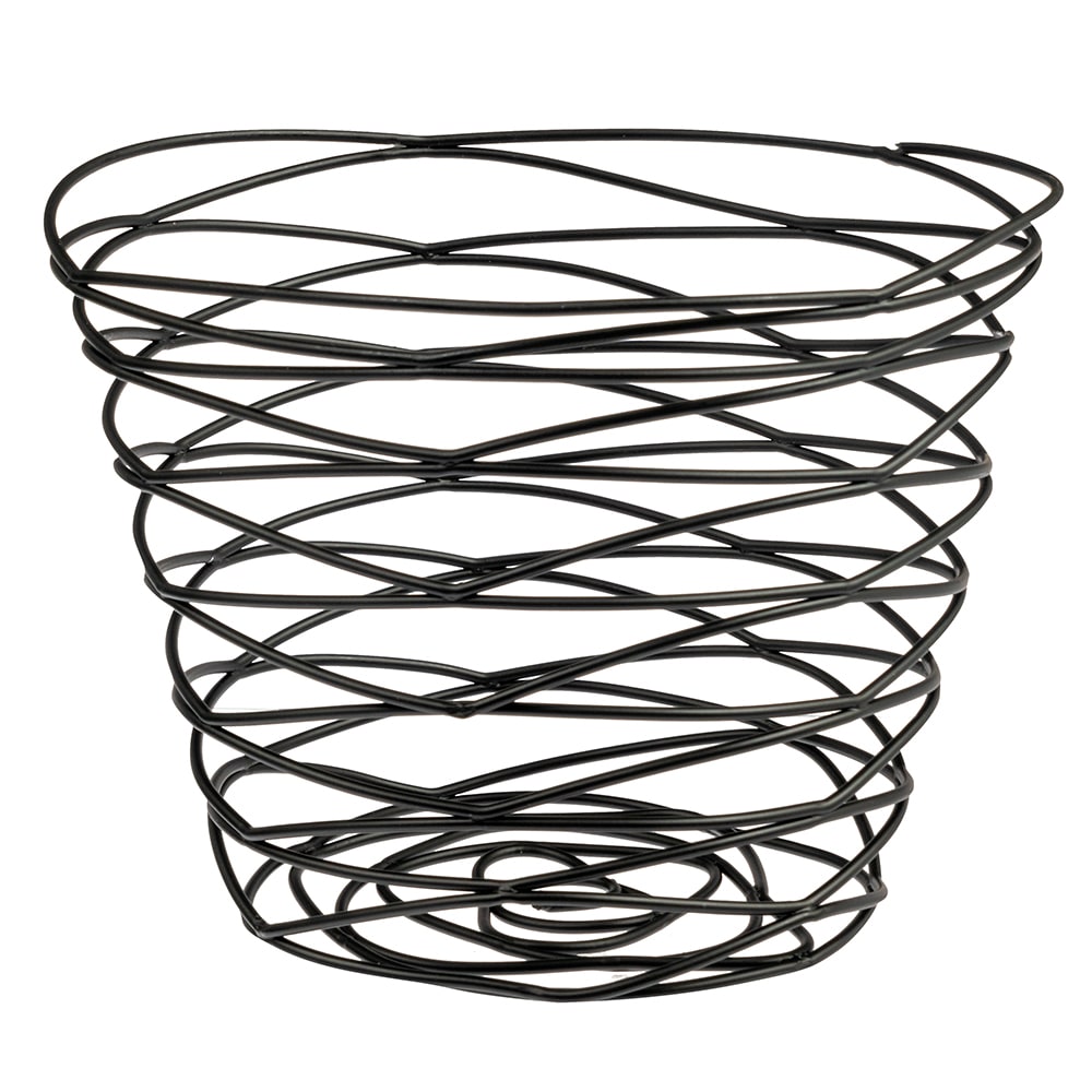 American Metalcraft FRUB9 7" Round Wire Basket, Black