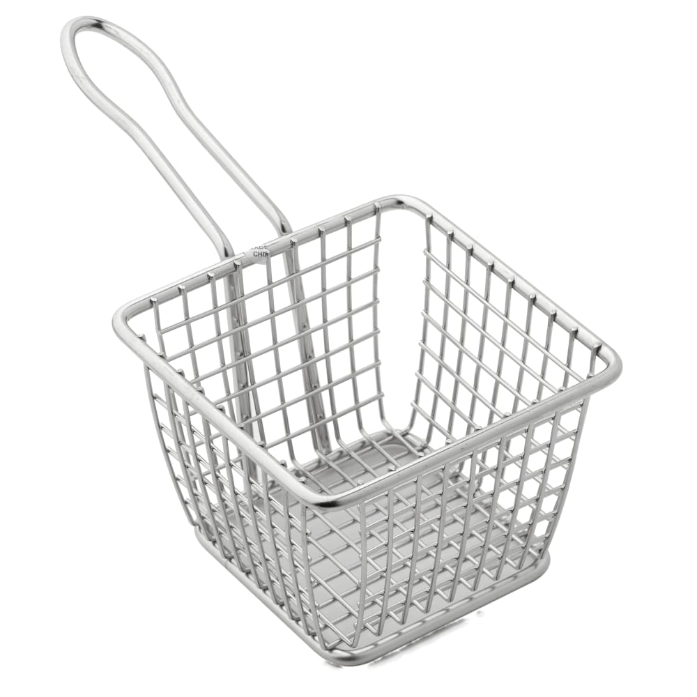 American Metalcraft FRYS443 4" Square Tabletop Fry Basket, Stainless