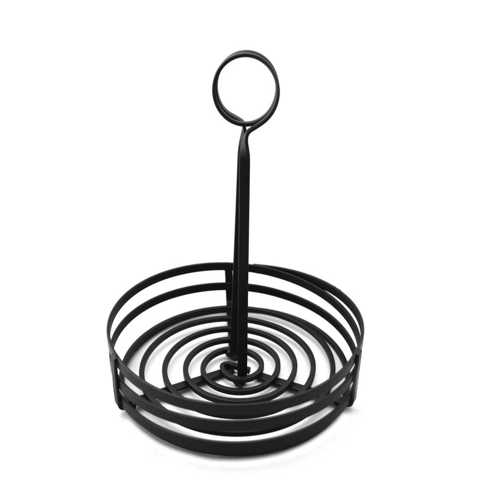 American Metalcraft FWC89 7 7/8" Flat Condiment Basket w/ Slotted Handle, Black