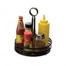 American Metalcraft FWC89 7 7/8" Flat Condiment Basket w/ Slotted Handle, Black thumbnail 2