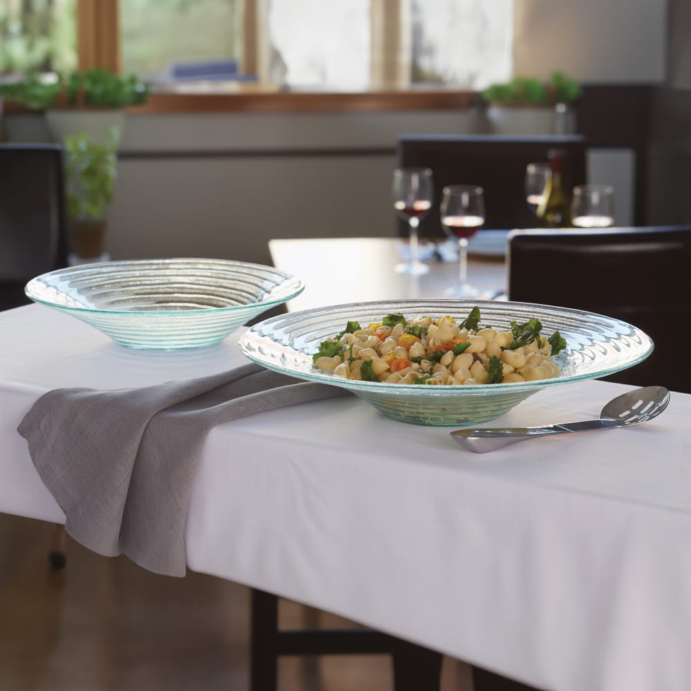 American Metalcraft GBG14 14" Round Recycled Bowl, Green/Glass