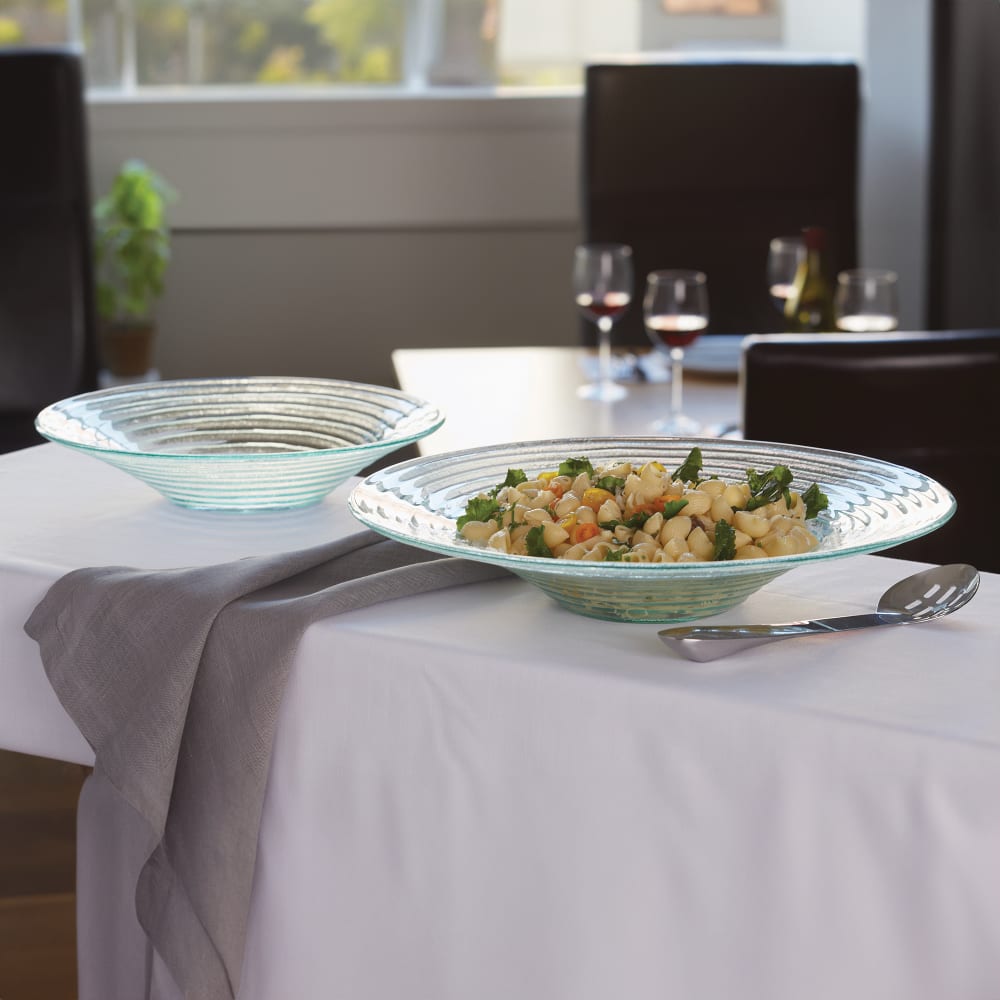 American Metalcraft GBG19 18" Round Recycled Bowl, Green/Glass