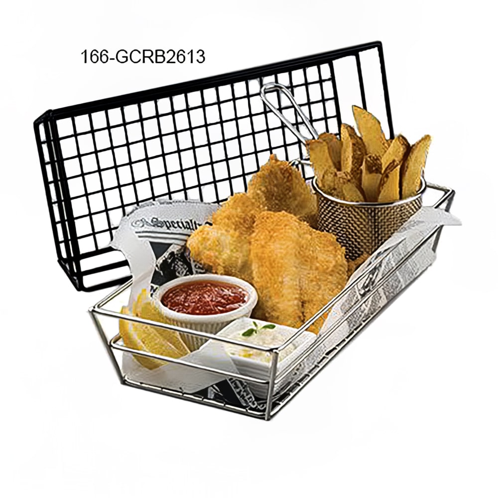 American Metalcraft GCRB2613 Rectangular Tabletop Basket, Black
