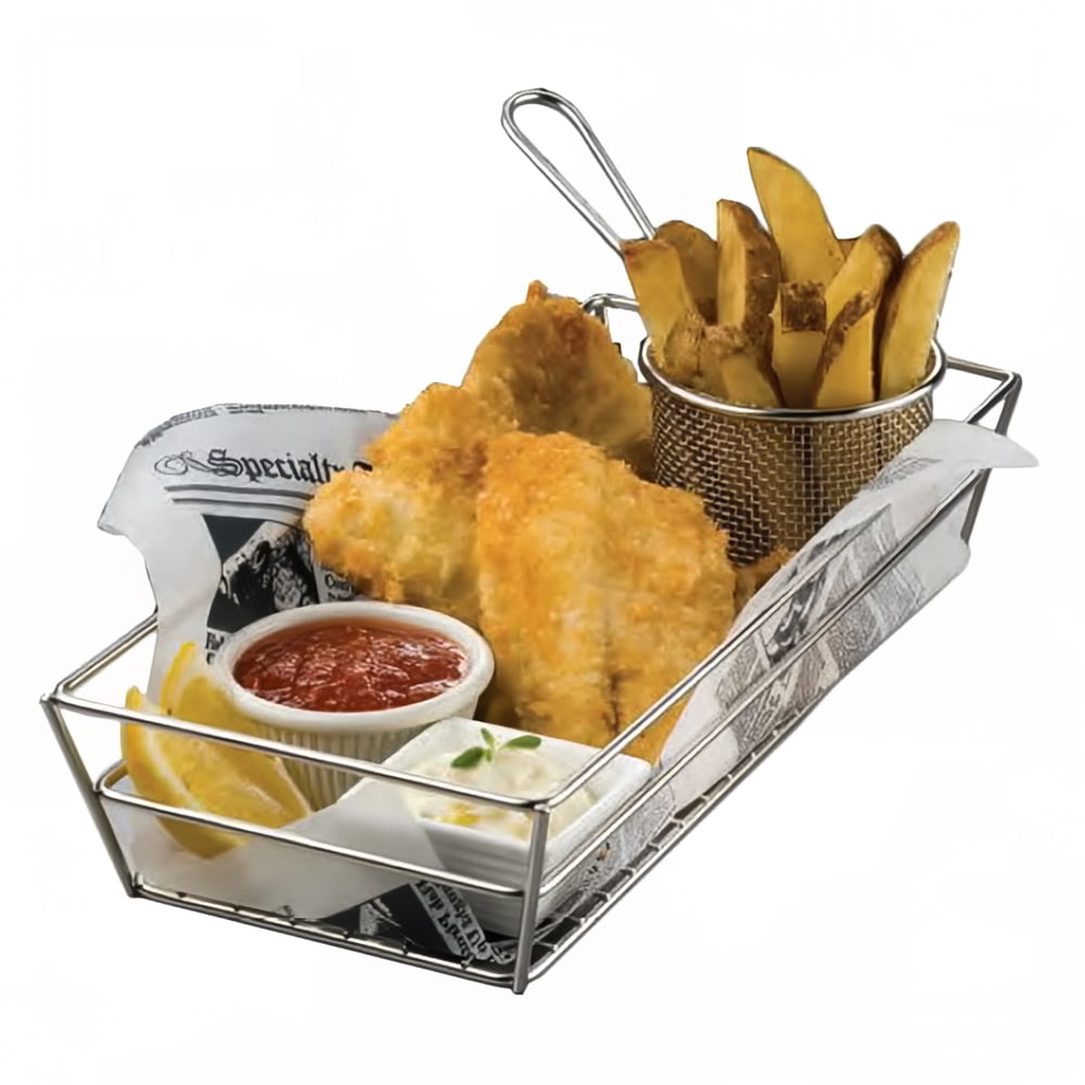 American Metalcraft GCSS6132 Rectangular Tabletop Basket, Stainless