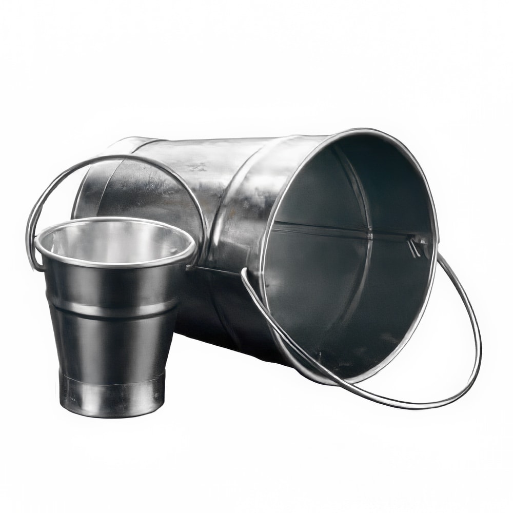 American Metalcraft GP4 4 3/8" Tabletop Serving Pail, Galvanized