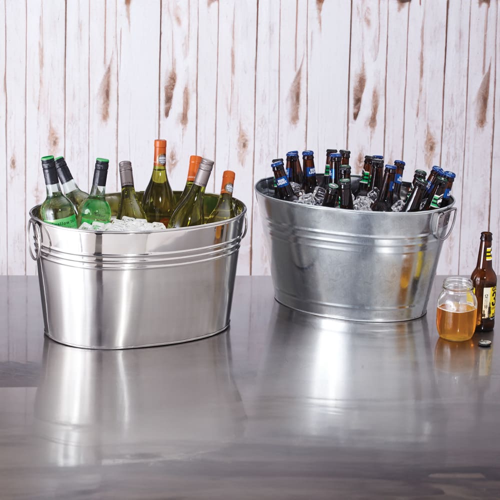 American Metalcraft GPTUB20 25 qt Oval Cooling Tub - 20"L x 15"W x 11"H, Tin