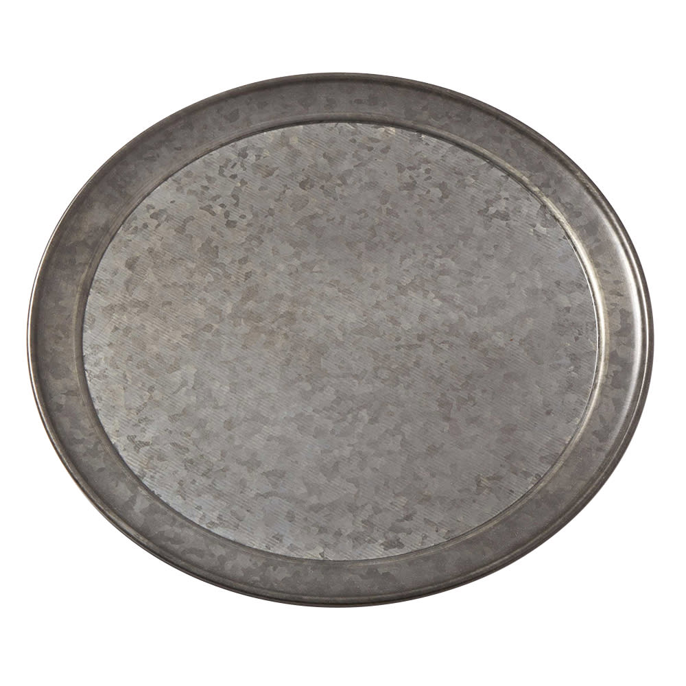 American Metalcraft GTP10 10" Round Serving Tray - Galvanized w/ Onyx Finish
