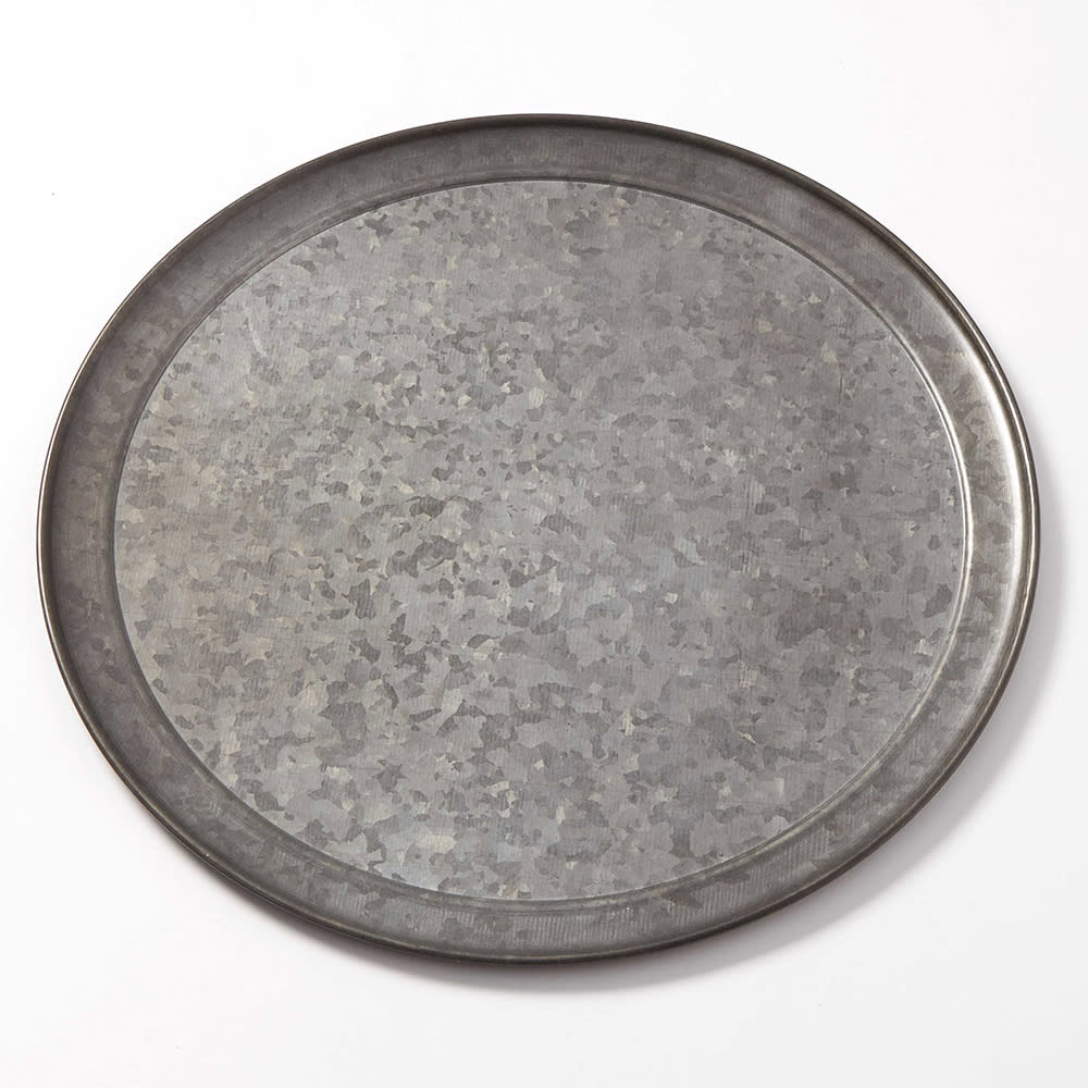American Metalcraft GTP14 14" Round Serving Tray - Galvanized w/ Onyx Finish