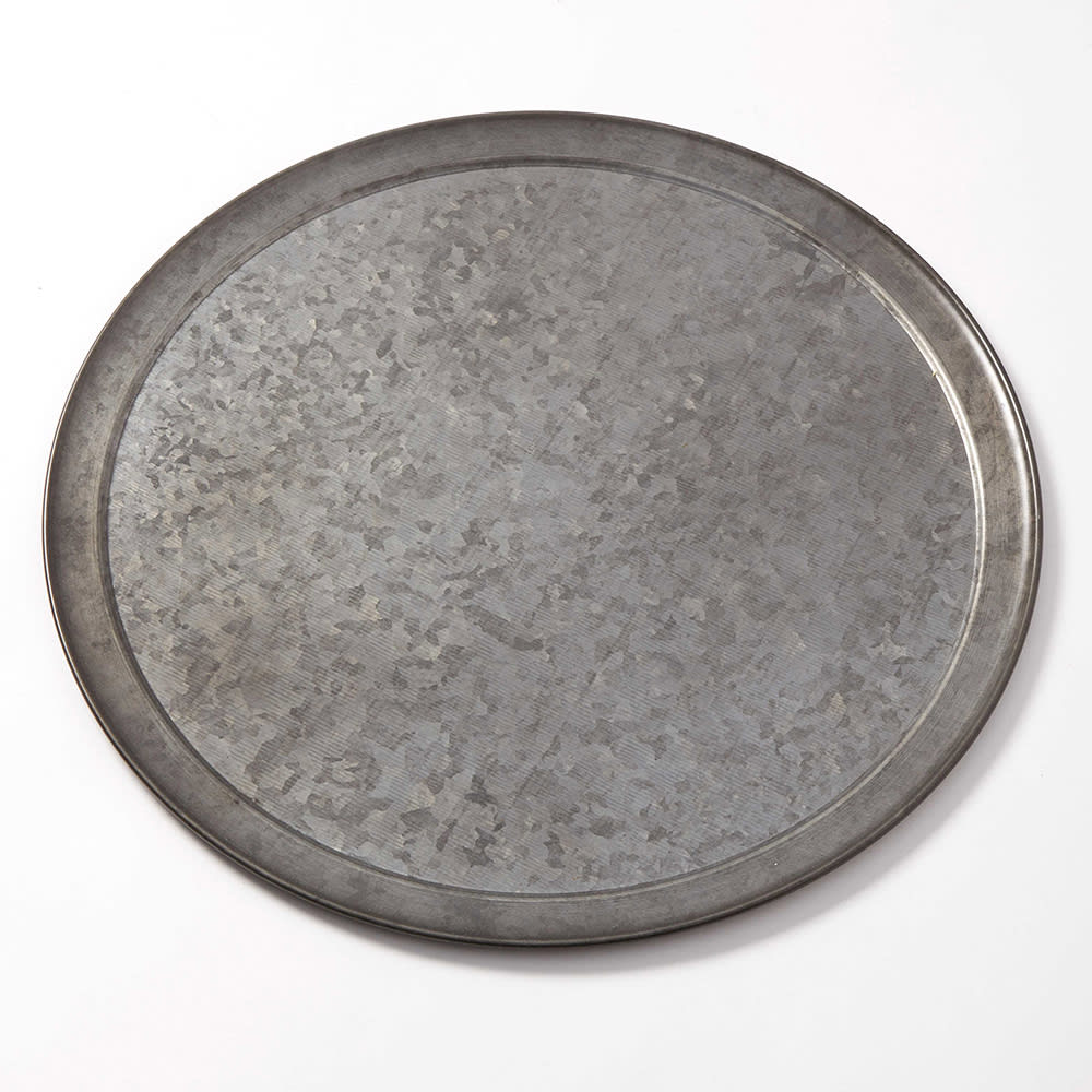 American Metalcraft GTP16 16" Round Serving Tray - Galvanized w/ Onyx Finish